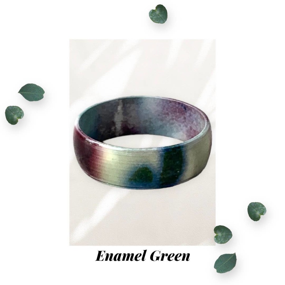 Green Earth Enamel Ring